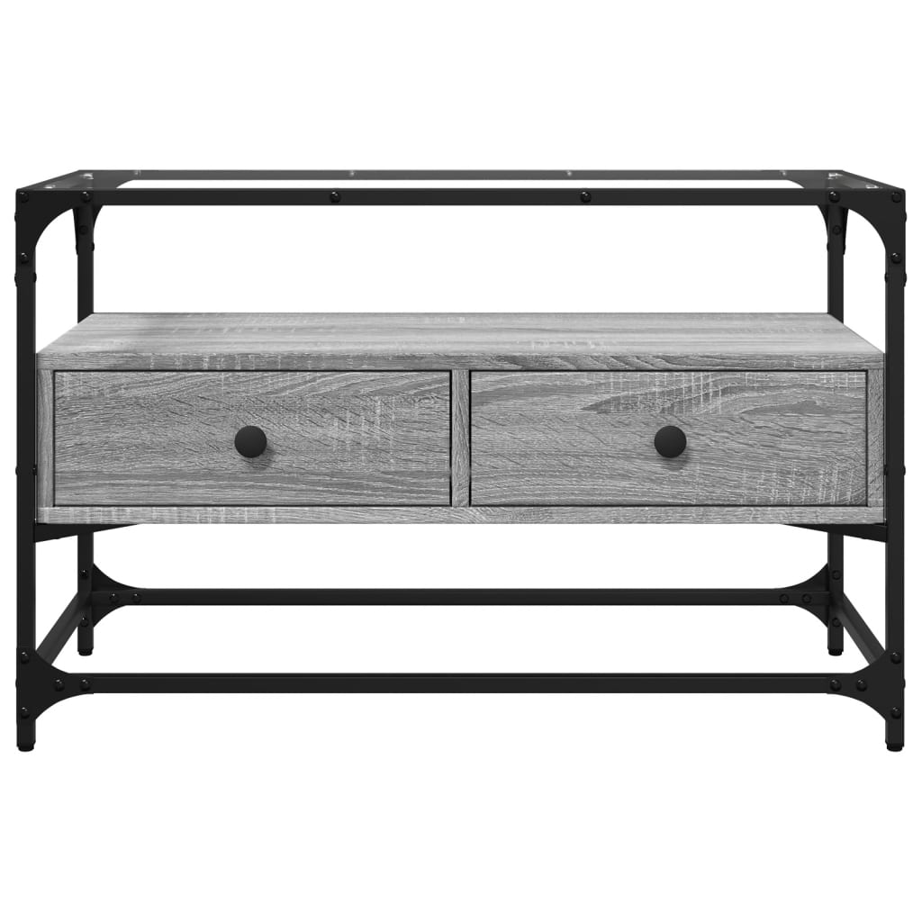 vidaXL Dulap TV blat sticlă, gri sonoma, 80x35x51 cm lemn prelucrat