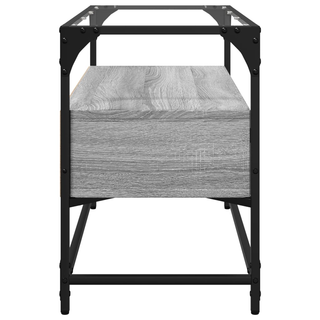 vidaXL Dulap TV blat sticlă, gri sonoma, 80x35x51 cm lemn prelucrat