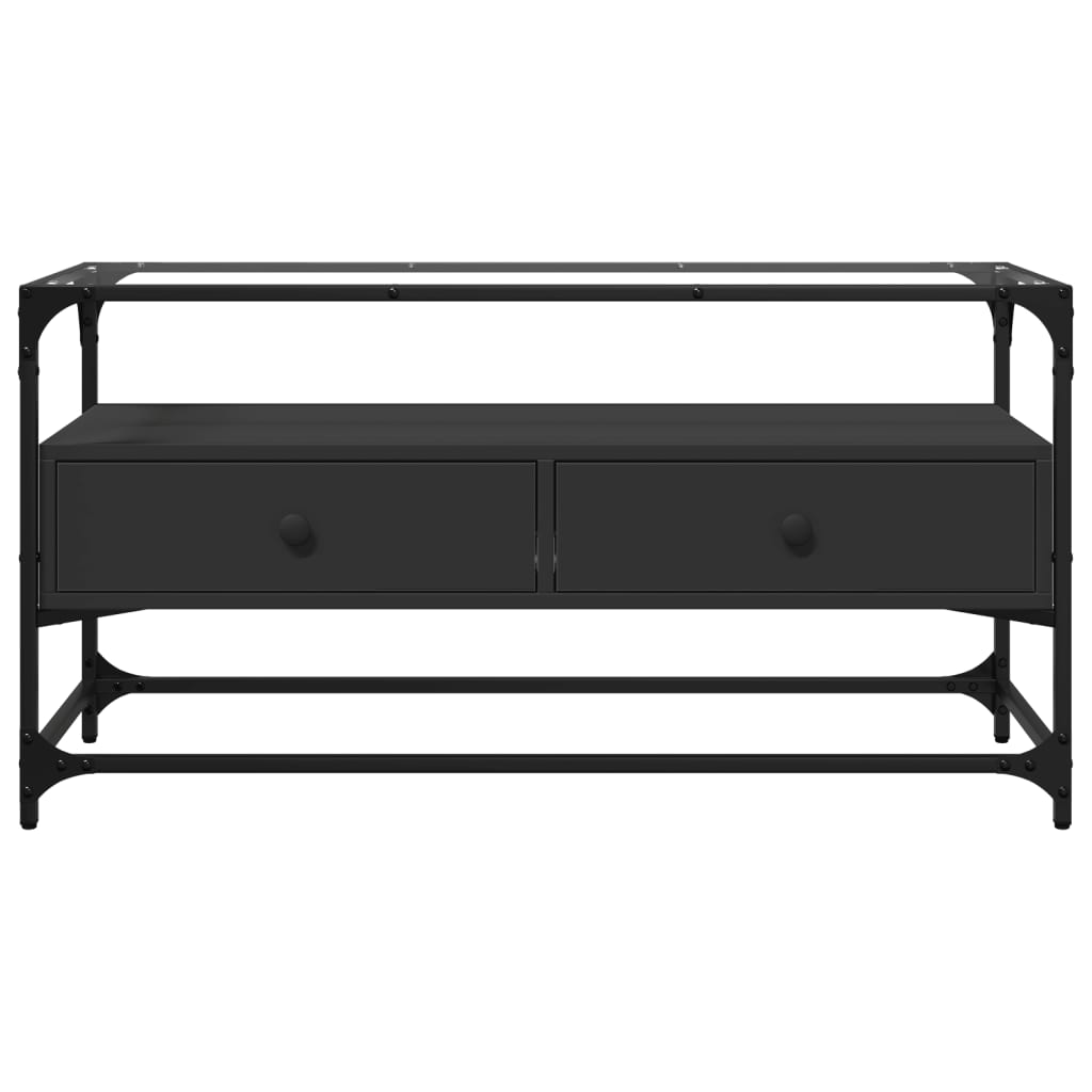 vidaXL Dulap TV blat sticlă, negru, 98x35x51 cm lemn prelucrat