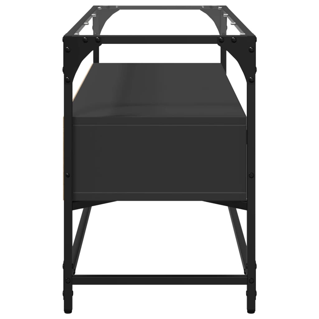 vidaXL Dulap TV blat sticlă, negru, 98x35x51 cm lemn prelucrat