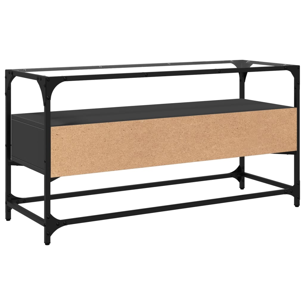 vidaXL Dulap TV blat sticlă, negru, 98x35x51 cm lemn prelucrat