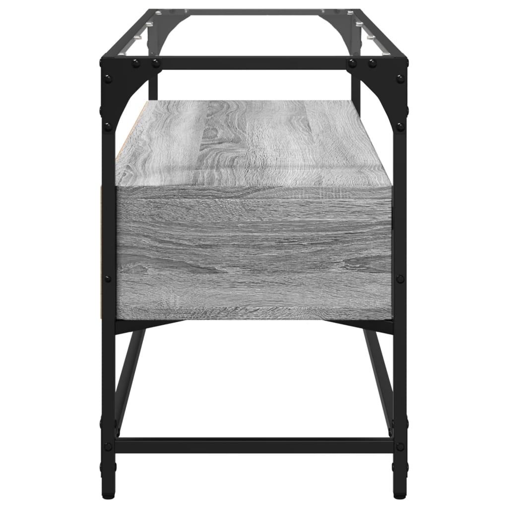 vidaXL Dulap TV blat sticlă, gri sonoma, 98x35x51 cm lemn prelucrat