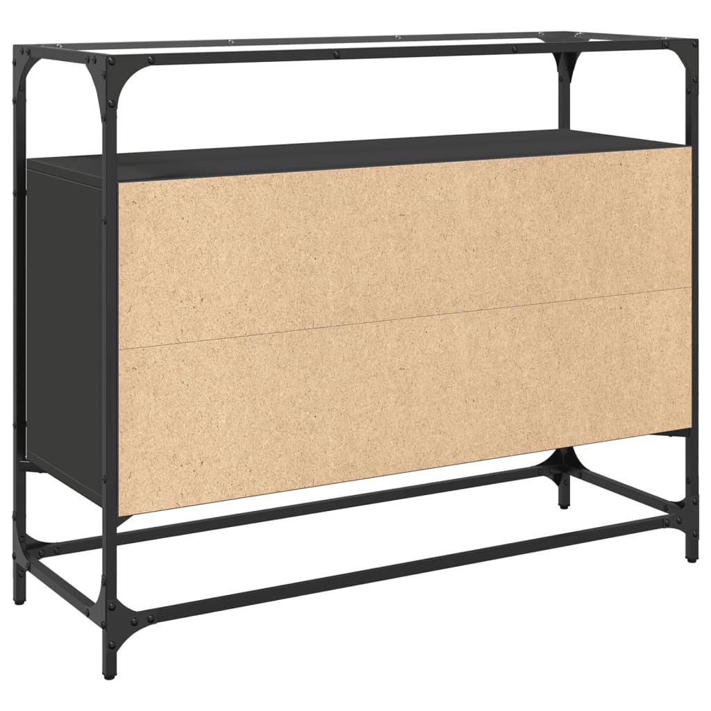 vidaXL Dulap, blat din sticlă negru 98x35x81 cm lemn prelucrat vidaXL Dulap, blat din sticlă negru 98x35x81 cm lemn prelucrat