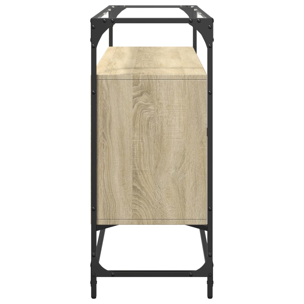 vidaXL Dulap, blat din sticlă stejar sonoma 98x35x81 cm lemn prelucrat