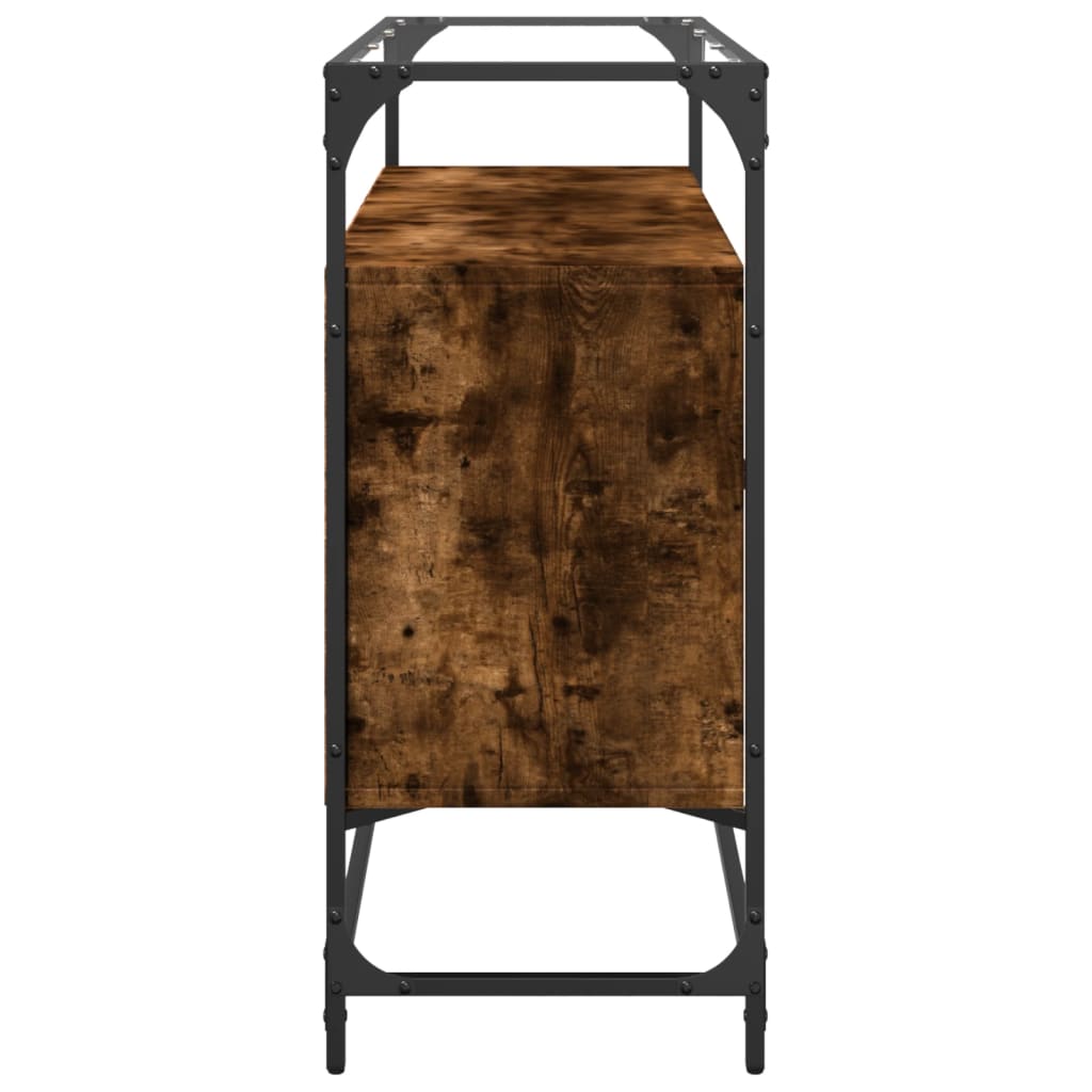 vidaXL Dulap, blat din sticlă stejar fumuriu 98x35x81cm lemn prelucrat