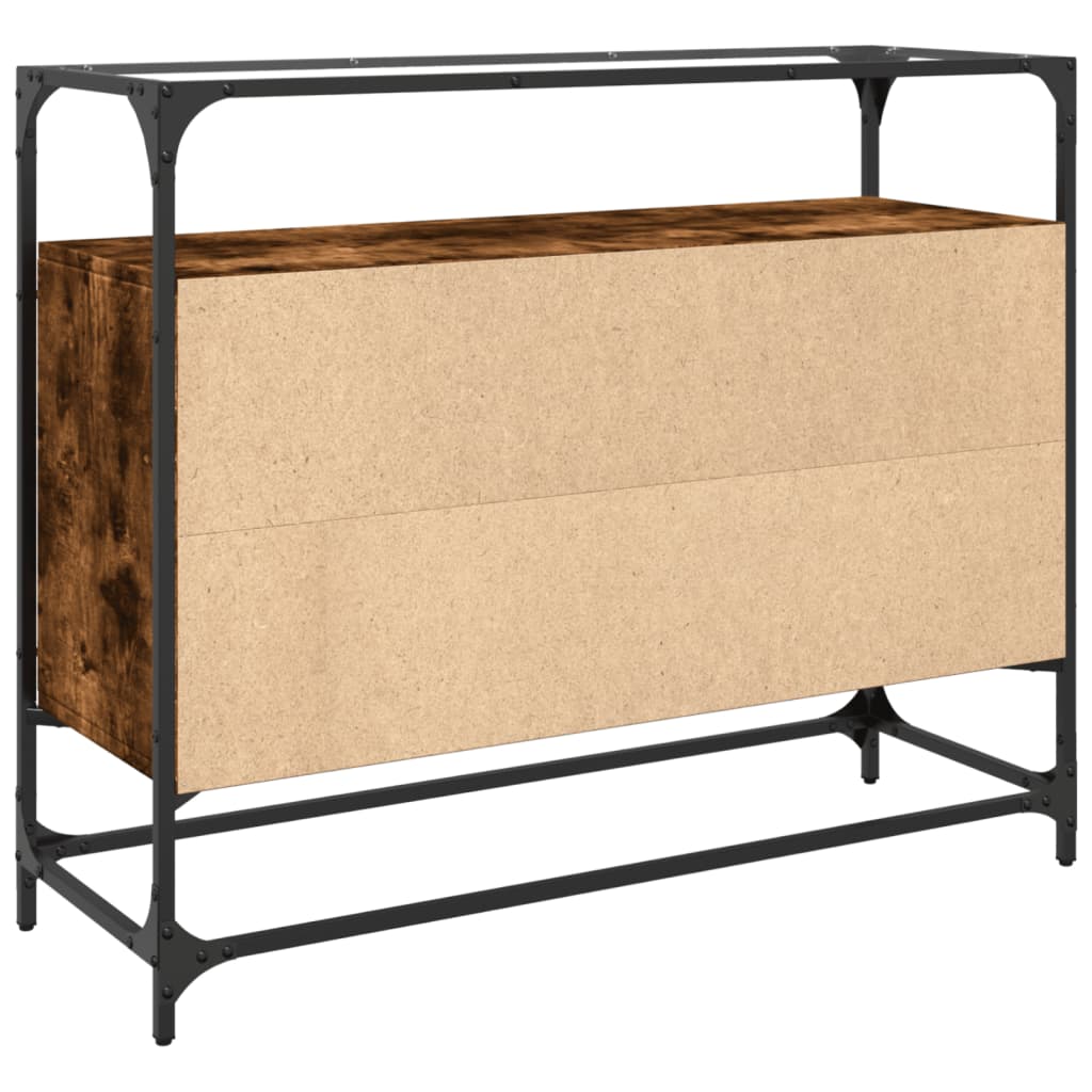 vidaXL Dulap, blat din sticlă stejar fumuriu 98x35x81cm lemn prelucrat
