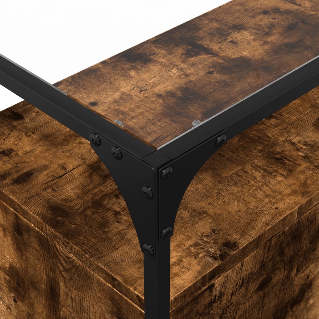 vidaXL Dulap, blat din sticlă stejar fumuriu 98x35x81cm lemn prelucrat