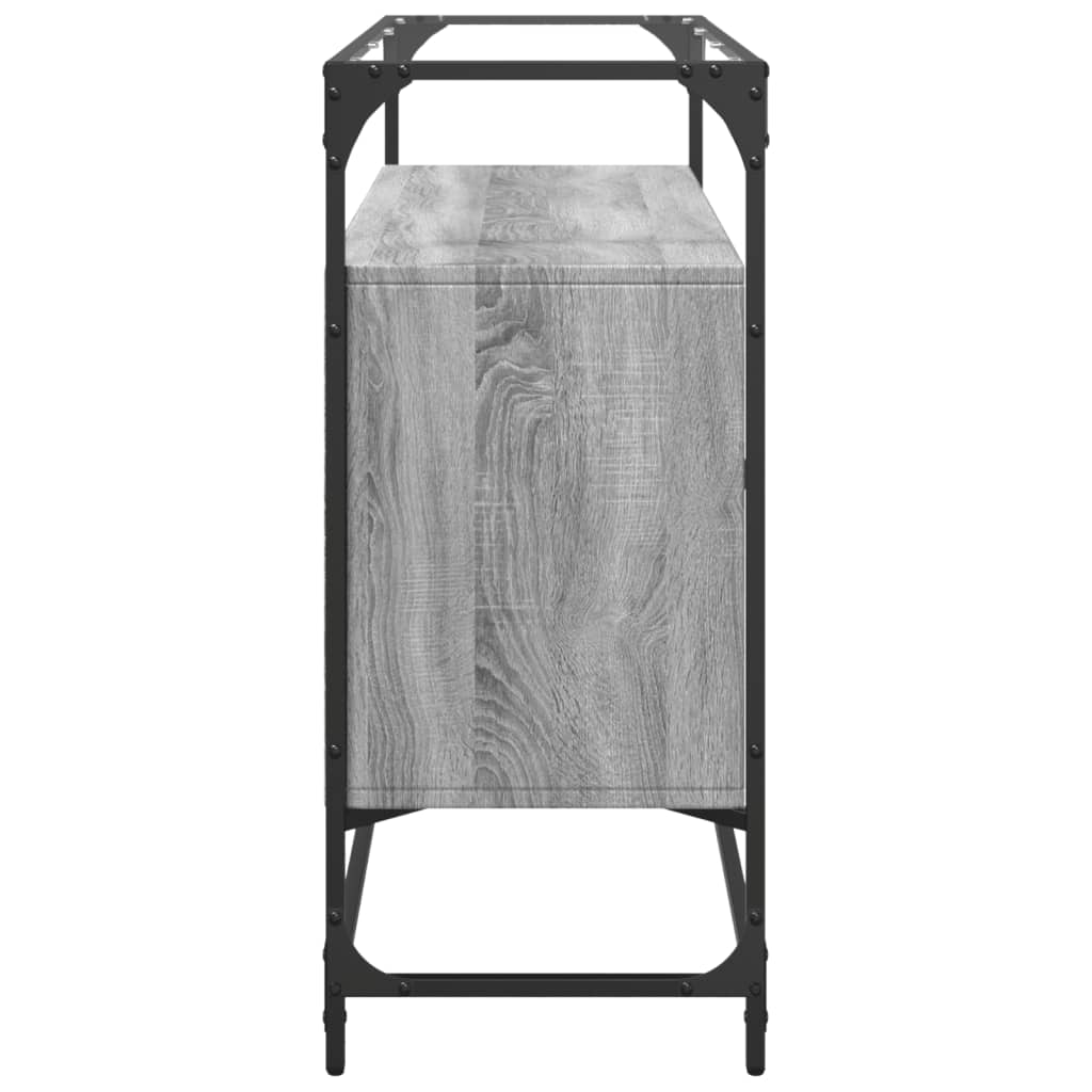vidaXL Dulap, blat din sticlă gri sonoma 98x35x81 cm lemn prelucrat vidaXL Dulap, blat din sticlă gri sonoma 98x35x81 cm lemn prelucrat