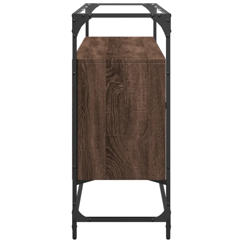 vidaXL Dulap, blat din sticlă stejar maro 98x35x81 cm lemn prelucrat