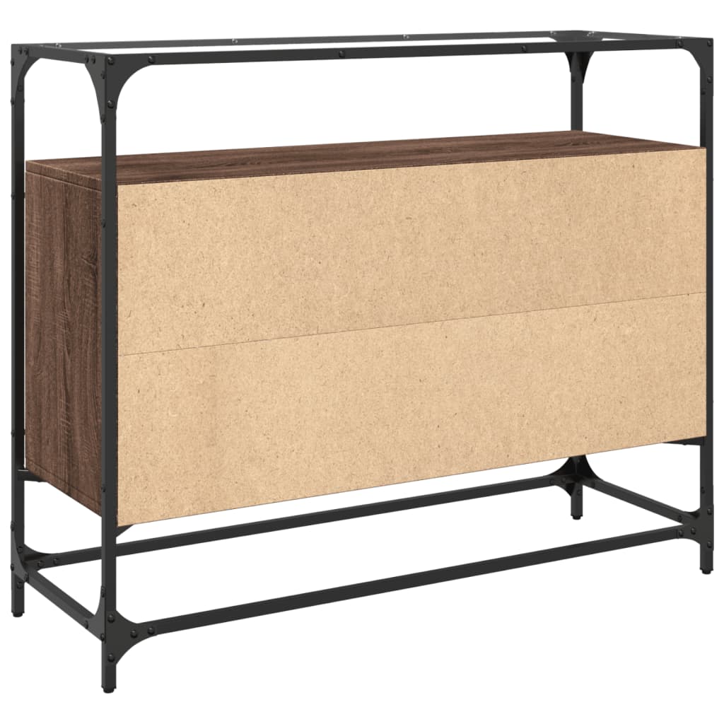 vidaXL Dulap, blat din sticlă stejar maro 98x35x81 cm lemn prelucrat