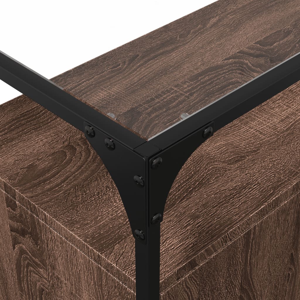 vidaXL Dulap, blat din sticlă stejar maro 98x35x81 cm lemn prelucrat