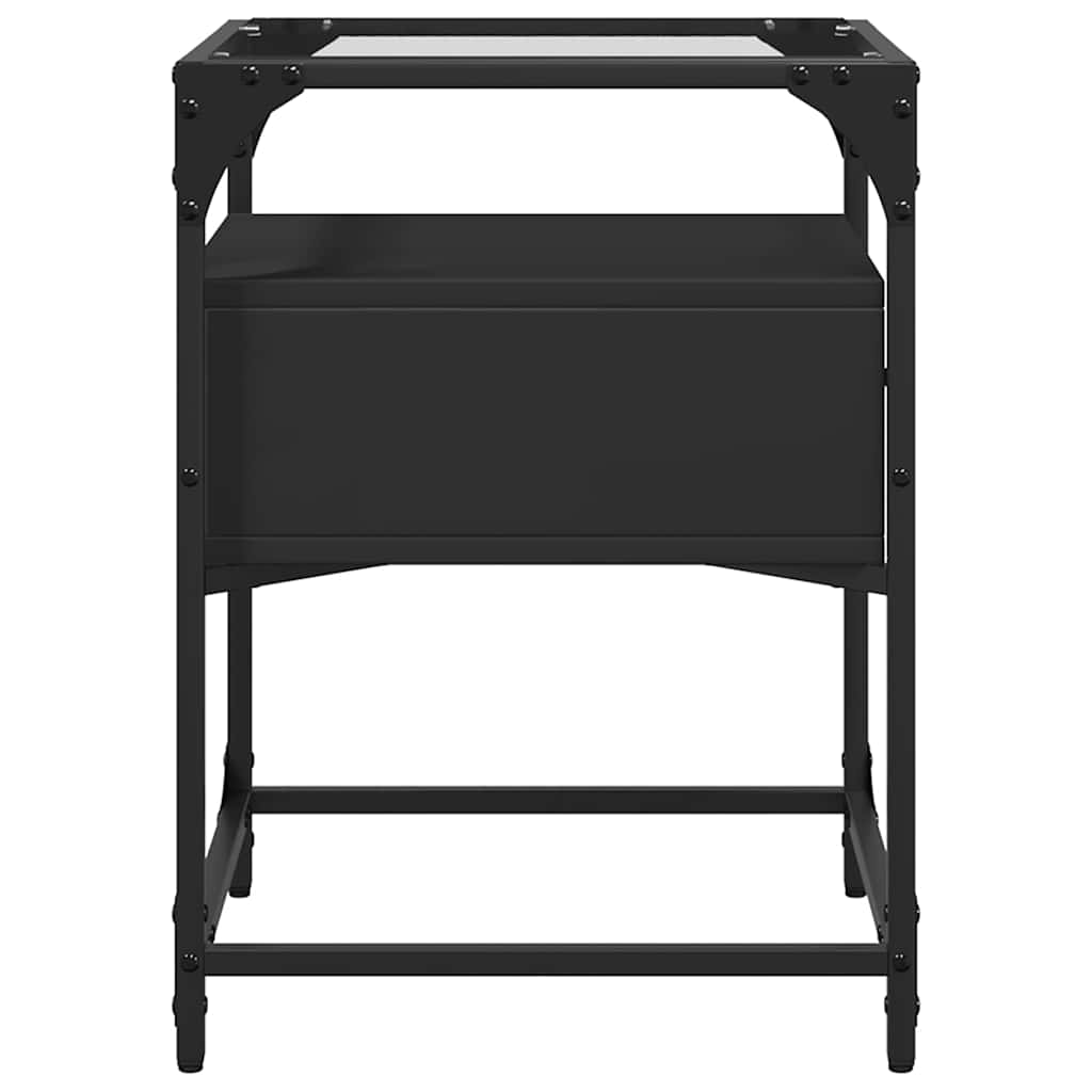 vidaXL Noptiere, 2 buc., negru, 40x40x55 cm, lemn prelucrat vidaXL Noptiere, 2 buc., negru, 40x40x55 cm, lemn prelucrat