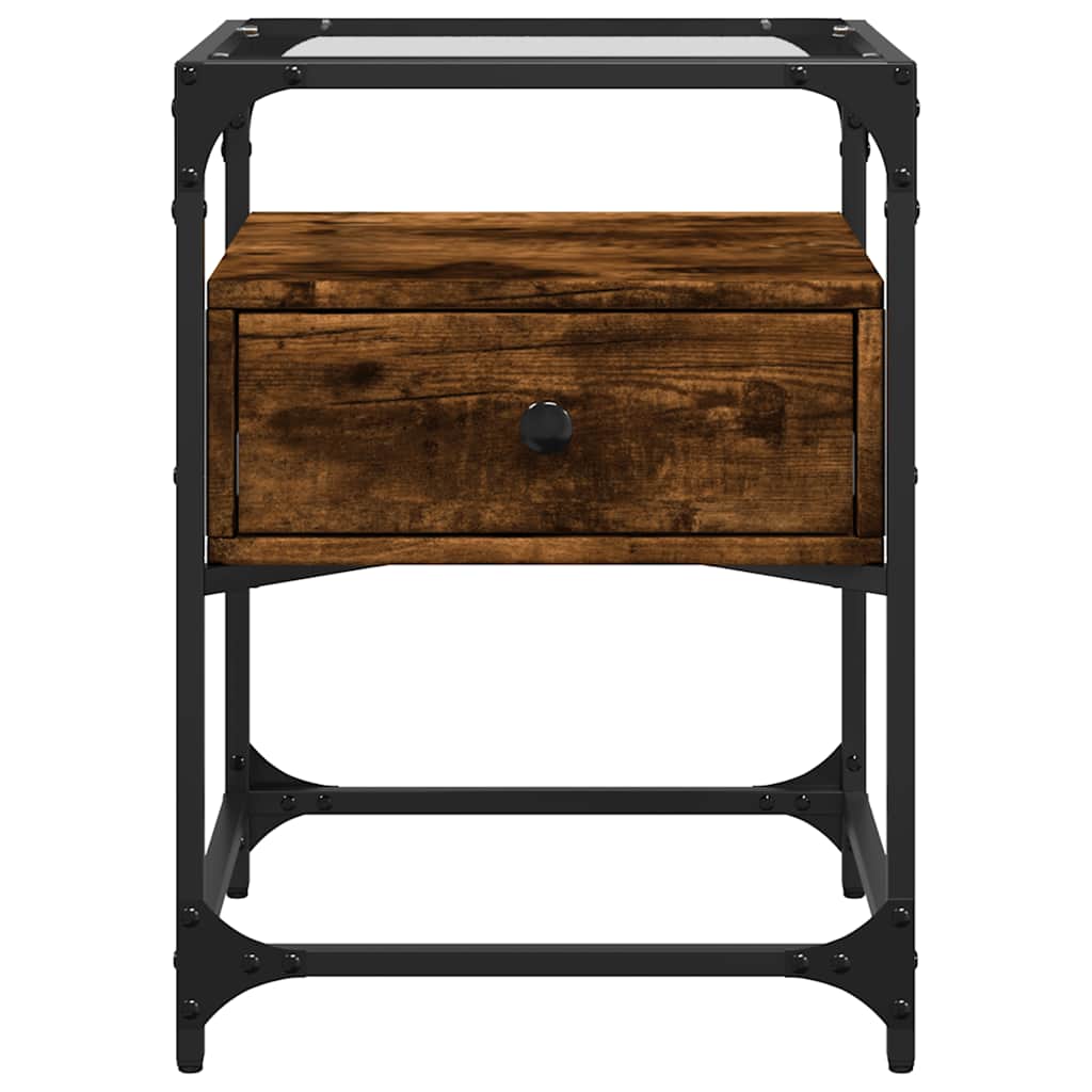 vidaXL Noptiere, 2 buc., stejar fumuriu, 40x40x55 cm, lemn compozit