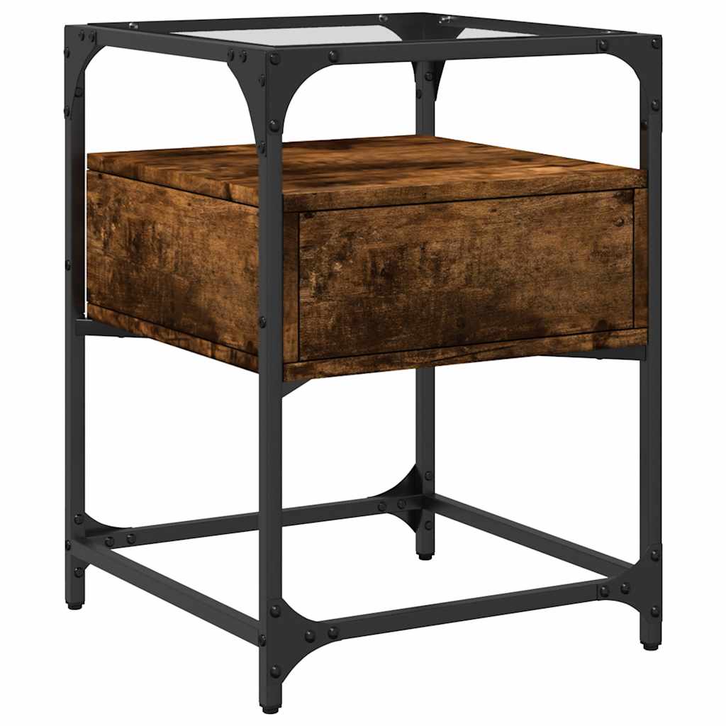 vidaXL Noptiere, 2 buc., stejar fumuriu, 40x40x55 cm, lemn compozit