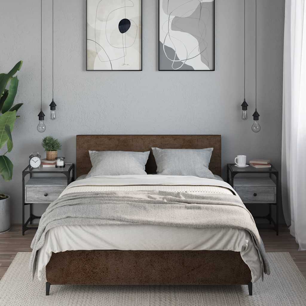 vidaXL Noptiere, 2 buc., gri sonoma, 40x40x55 cm, lemn prelucrat vidaXL Noptiere, 2 buc., gri sonoma, 40x40x55 cm, lemn prelucrat