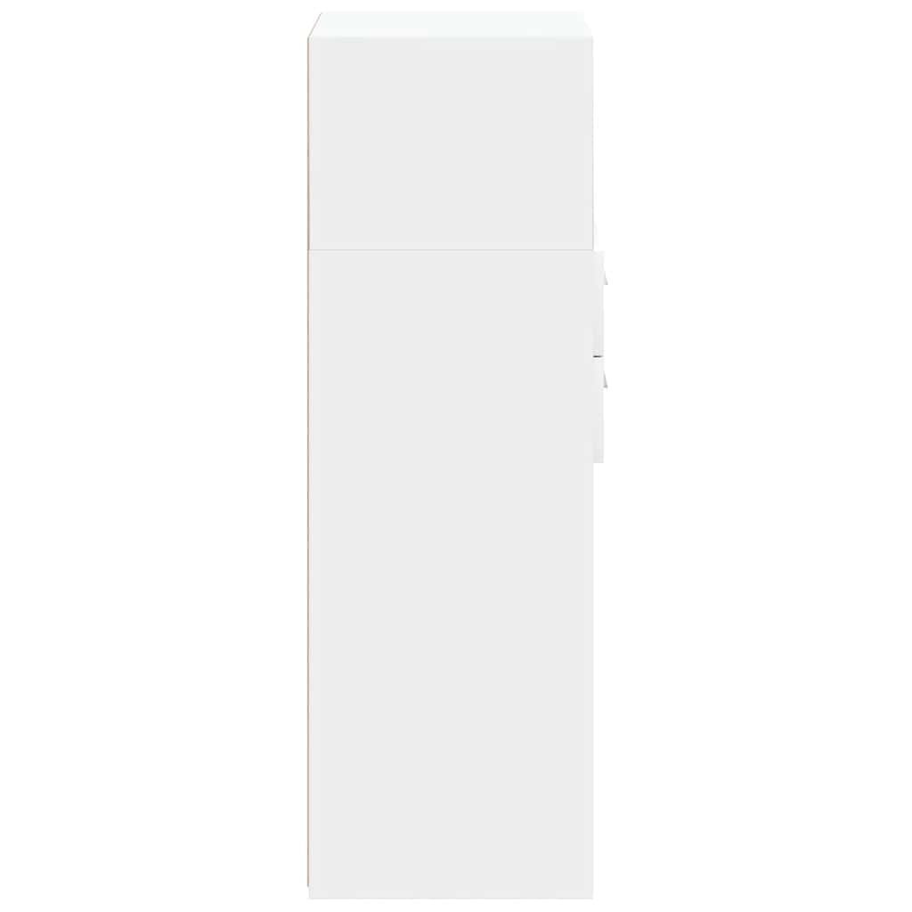 vidaXL Dulap înalt, alb, 30x42,5x124 cm, lemn prelucrat vidaXL Dulap înalt, alb, 30x42,5x124 cm, lemn prelucrat