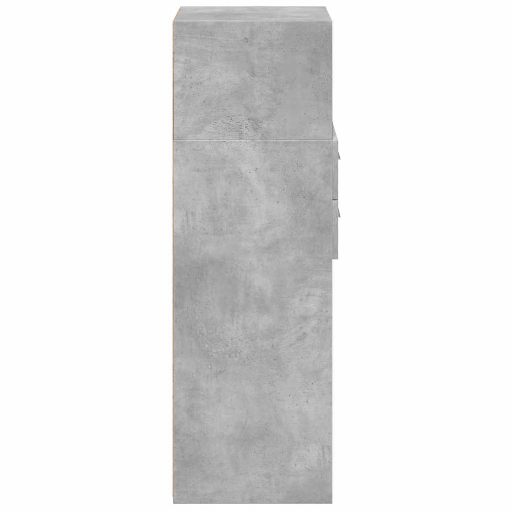 vidaXL Dulap înalt, gri beton, 30x42,5x124 cm, lemn prelucrat vidaXL Dulap înalt, gri beton, 30x42,5x124 cm, lemn prelucrat