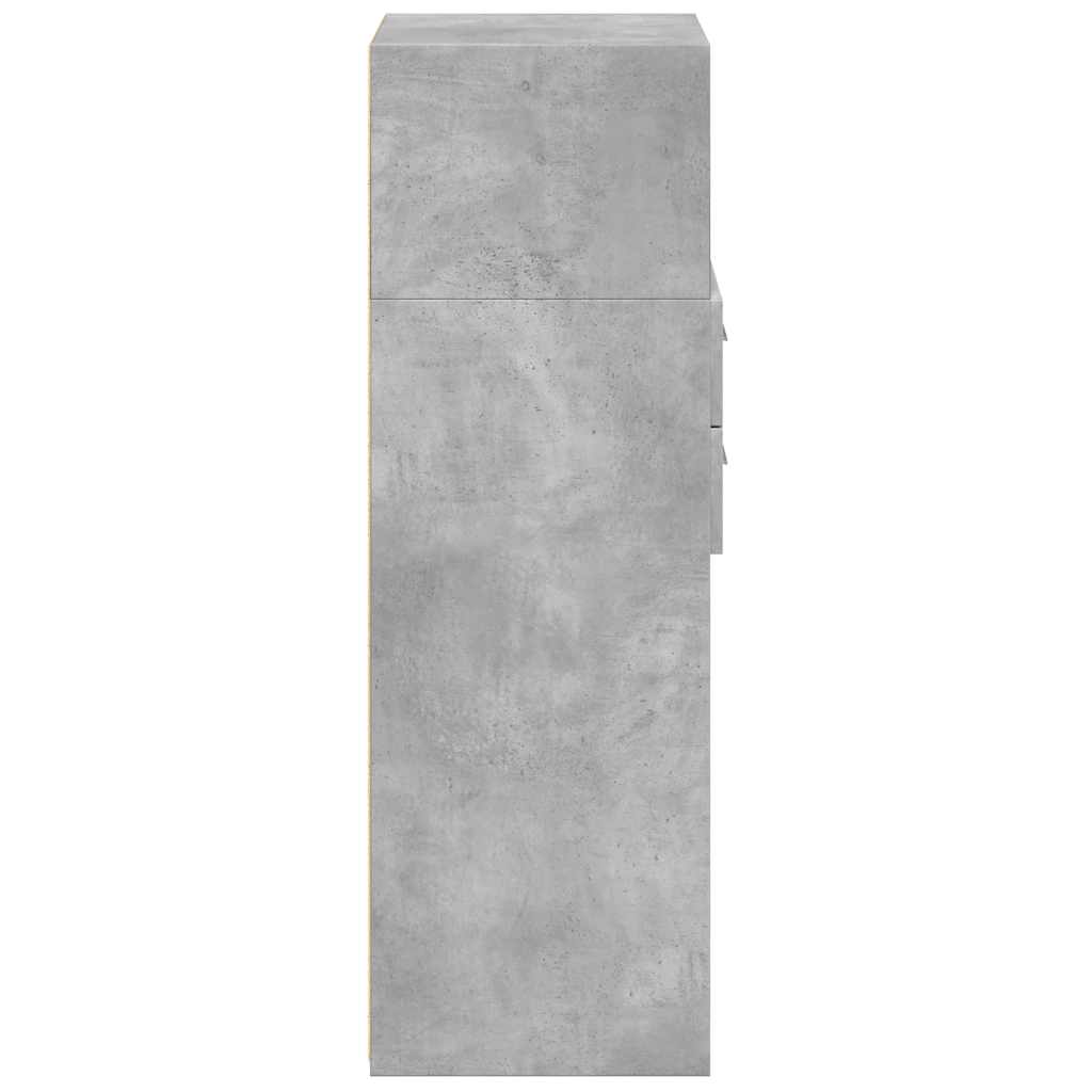 vidaXL Dulap înalt, gri beton, 40x42,5x124 cm, lemn prelucrat