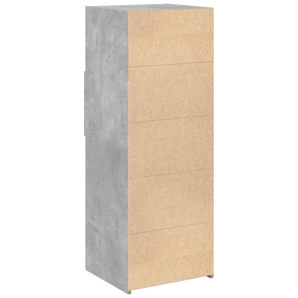 vidaXL Dulap înalt, gri beton, 45x42,5x124 cm, lemn prelucrat