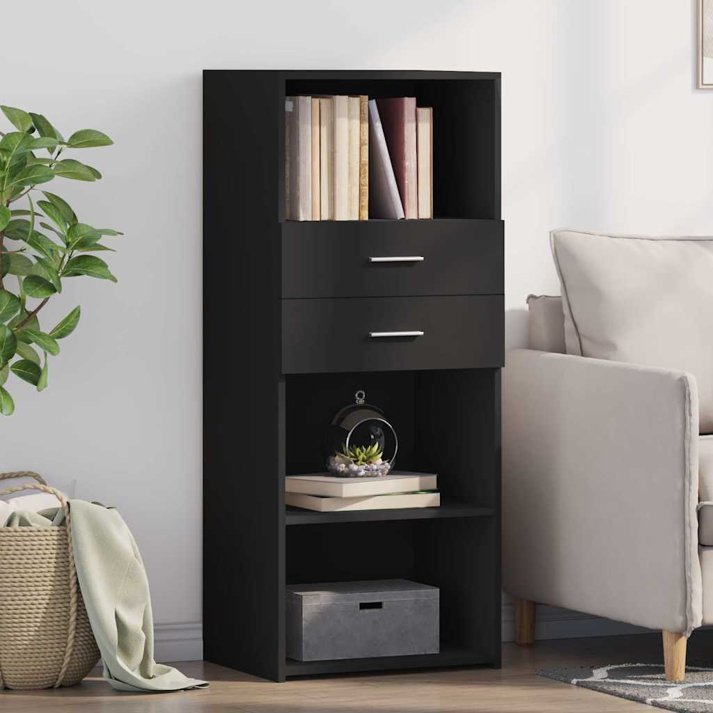 vidaXL Dulap înalt, negru, 50x42,5x124 cm, lemn prelucrat