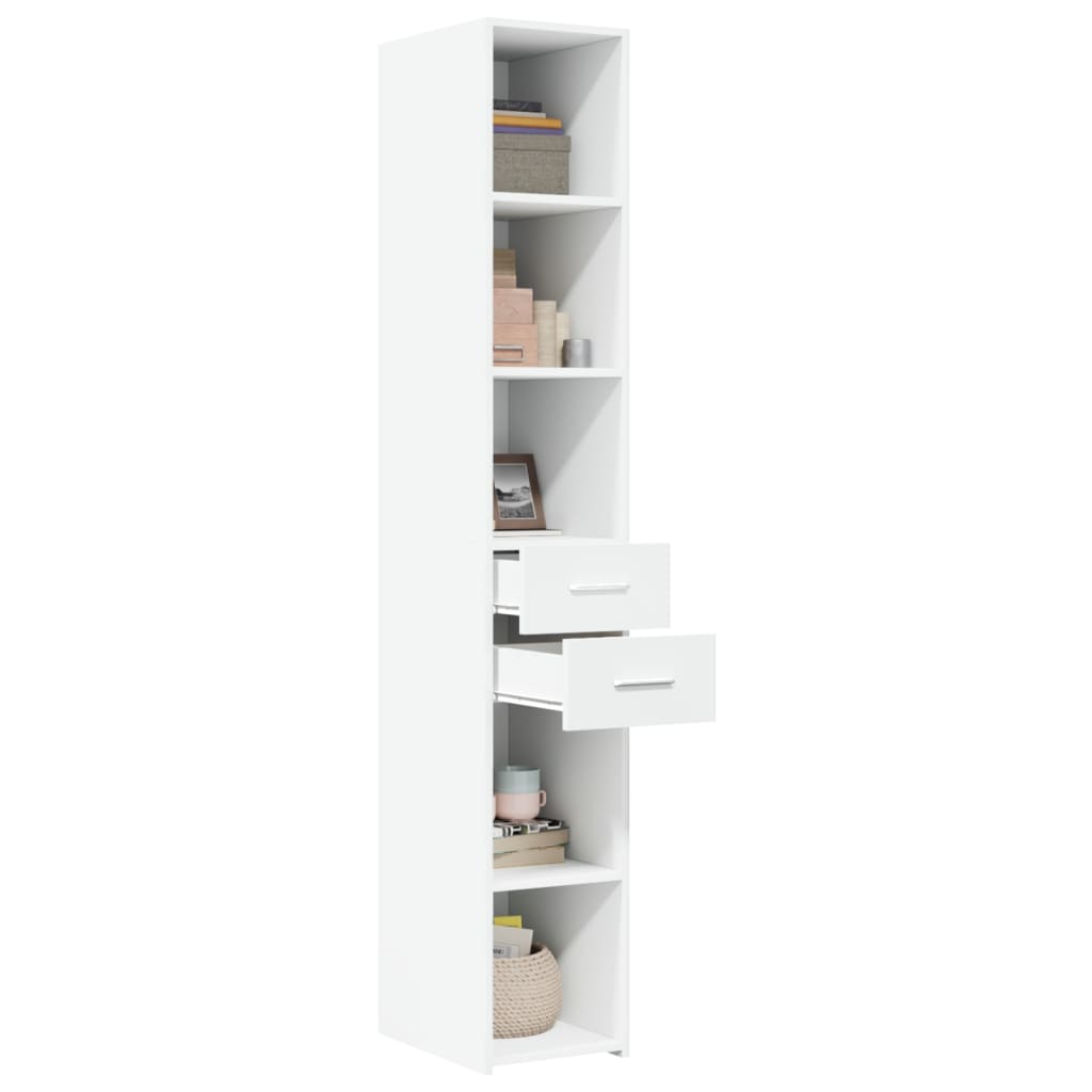 vidaXL Dulap înalt, alb, 30x42,5x185 cm, lemn prelucrat vidaXL Dulap înalt, alb, 30x42,5x185 cm, lemn prelucrat