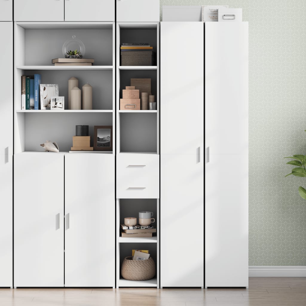 vidaXL Dulap înalt, alb, 30x42,5x185 cm, lemn prelucrat vidaXL Dulap înalt, alb, 30x42,5x185 cm, lemn prelucrat