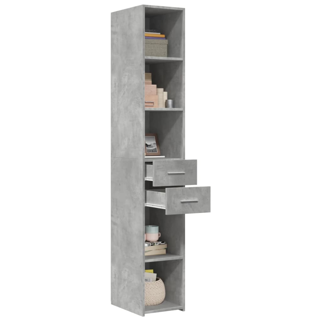 vidaXL Dulap înalt, gri beton, 30x42,5x185 cm, lemn prelucrat vidaXL Dulap înalt, gri beton, 30x42,5x185 cm, lemn prelucrat
