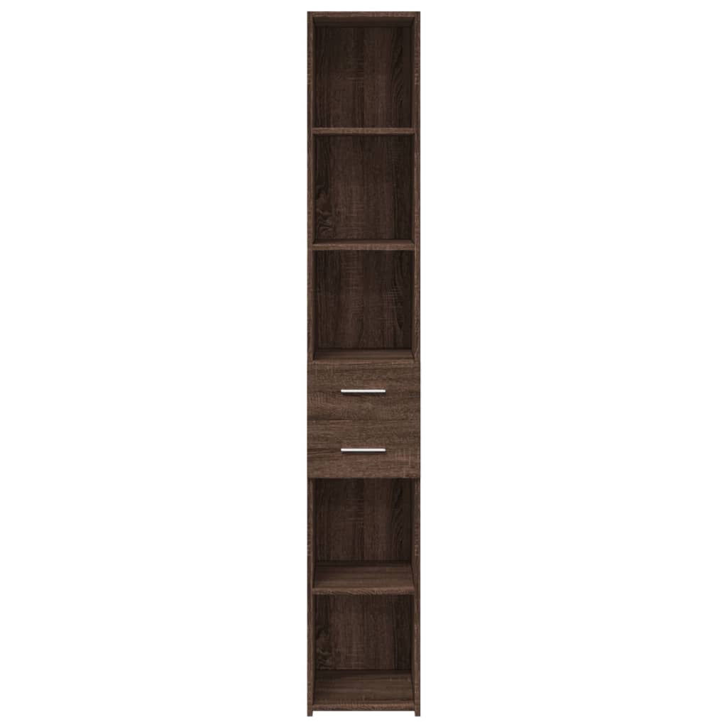 vidaXL Dulap înalt, stejar maro, 30x42,5x185 cm, lemn prelucrat
