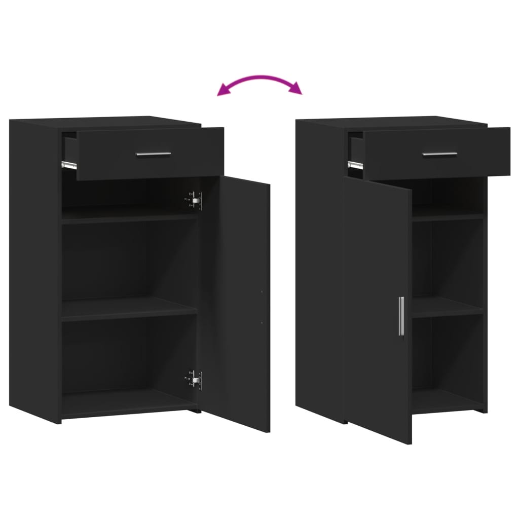 vidaXL Dulap, negru, 50x42,5x93 cm, lemn prelucrat