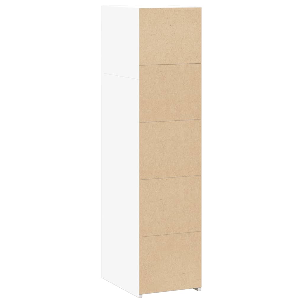 vidaXL Dulap înalt, alb, 30x41x124 cm, lemn compozit vidaXL Dulap înalt, alb, 30x41x124 cm, lemn compozit