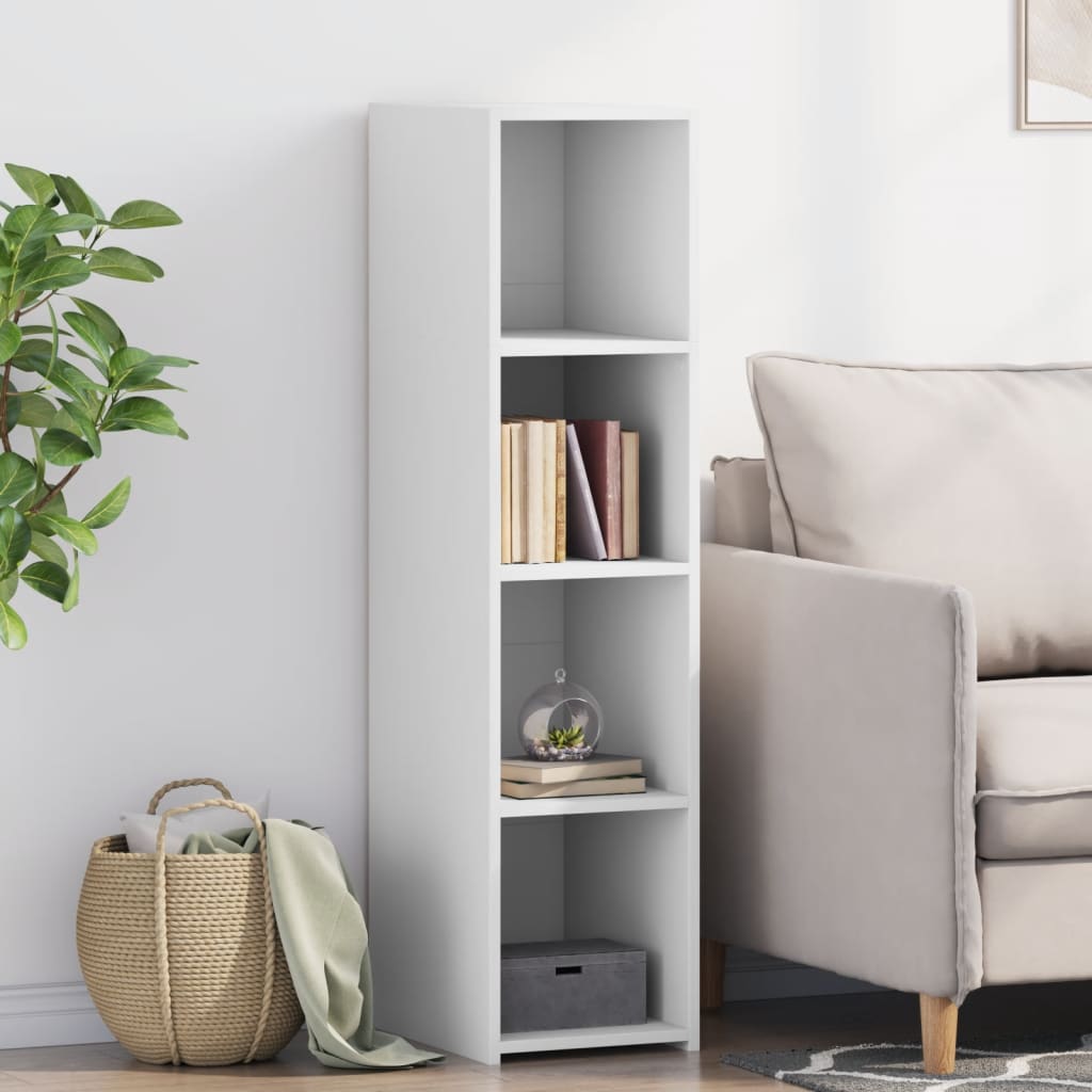 vidaXL Dulap înalt, alb, 30x41x124 cm, lemn compozit vidaXL Dulap înalt, alb, 30x41x124 cm, lemn compozit