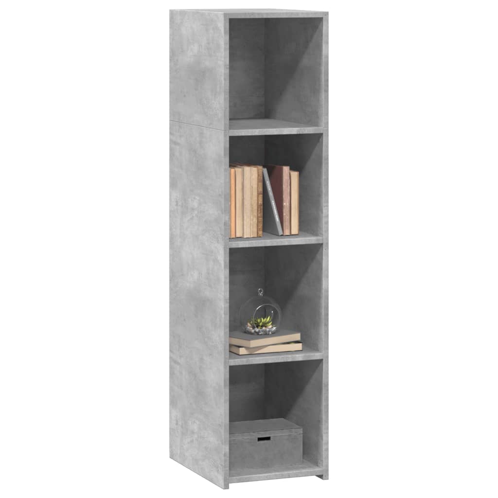 vidaXL Dulap înalt, gri beton, 30x41x124 cm, lemn compozit vidaXL Dulap înalt, gri beton, 30x41x124 cm, lemn compozit