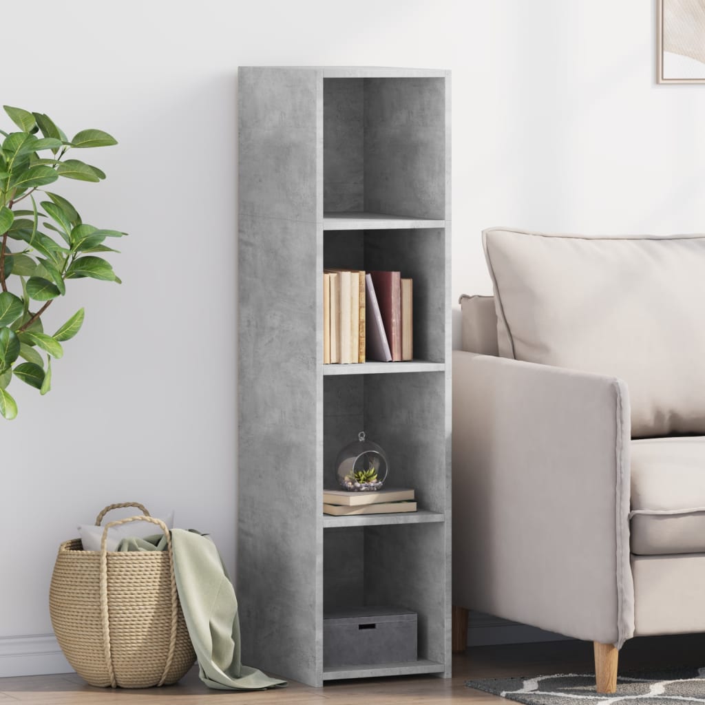 vidaXL Dulap înalt, gri beton, 30x41x124 cm, lemn compozit vidaXL Dulap înalt, gri beton, 30x41x124 cm, lemn compozit