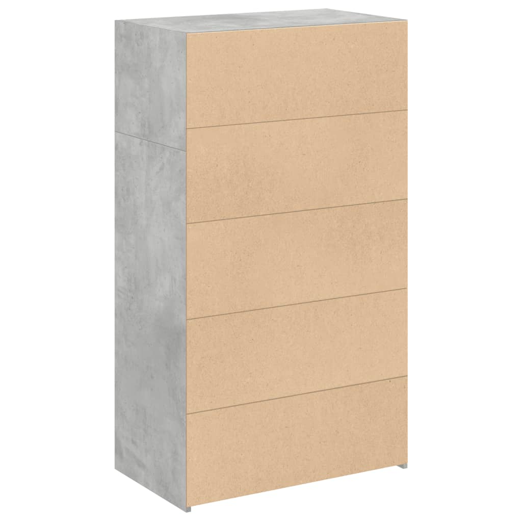 vidaXL Dulap înalt, gri beton, 70x41x124 cm, lemn prelucrat
