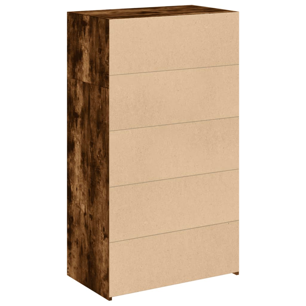 vidaXL Dulap înalt, stejar fumuriu, 70x41x124 cm, lemn prelucrat