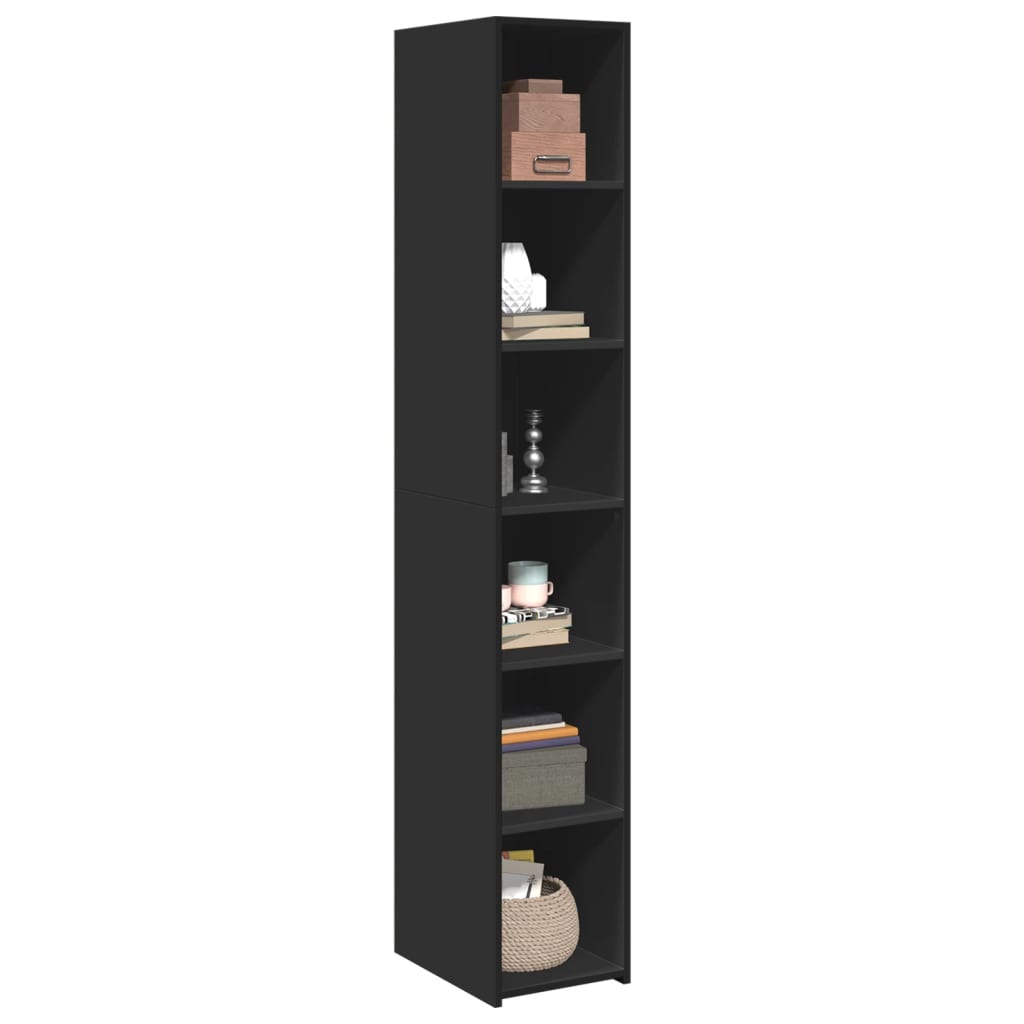 vidaXL Dulap înalt, negru, 30x41x185 cm, lemn prelucrat