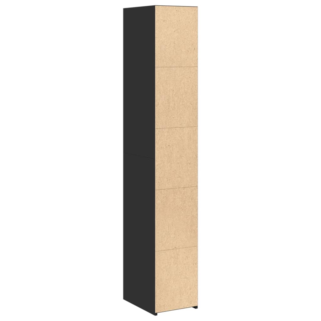 vidaXL Dulap înalt, negru, 30x41x185 cm, lemn prelucrat