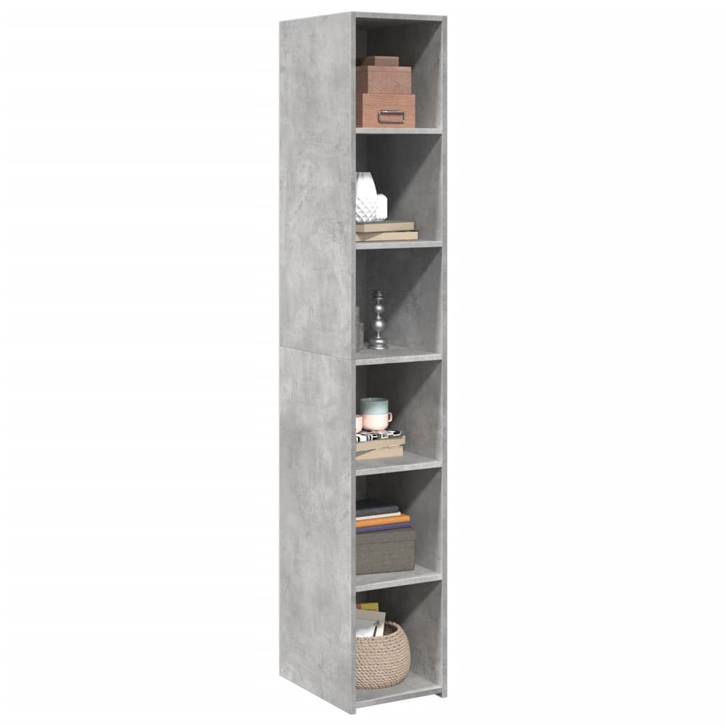 vidaXL Dulap înalt, gri beton, 30x41x185 cm, lemn prelucrat vidaXL Dulap înalt, gri beton, 30x41x185 cm, lemn prelucrat