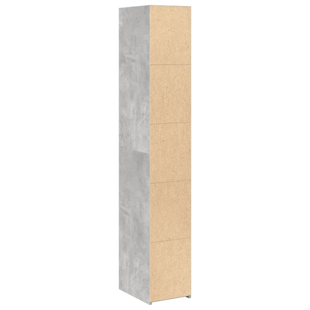 vidaXL Dulap înalt, gri beton, 30x41x185 cm, lemn prelucrat vidaXL Dulap înalt, gri beton, 30x41x185 cm, lemn prelucrat