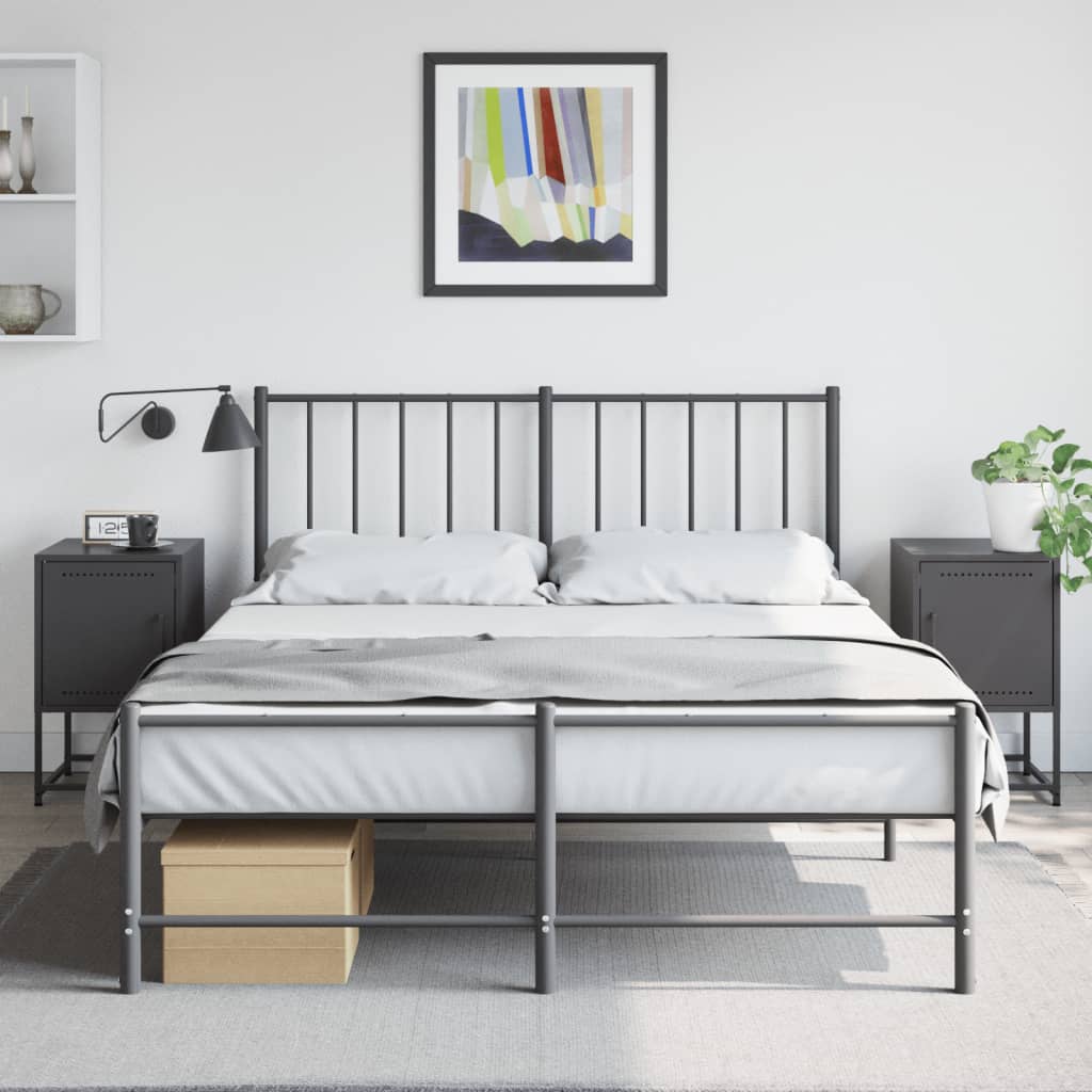 vidaXL Noptiere, 2 buc., negru, 36x39x60,5 cm, oțel vidaXL Noptiere, 2 buc., negru, 36x39x60,5 cm, oțel
