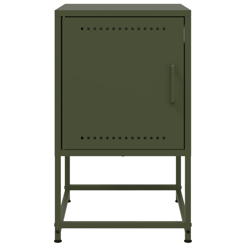vidaXL Noptiere, 2 buc., verde olive, 36x39x60,5 cm, oțel vidaXL Noptiere, 2 buc., verde olive, 36x39x60,5 cm, oțel
