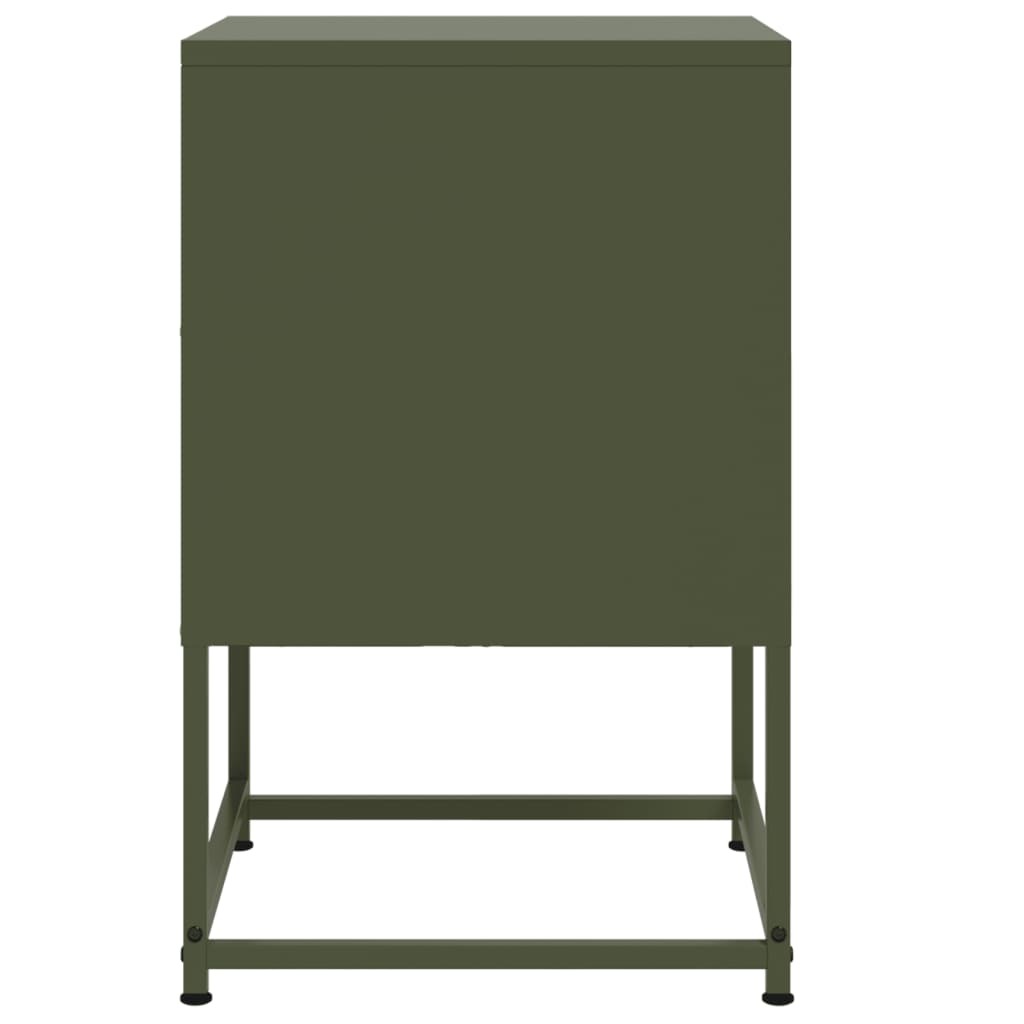 vidaXL Noptiere, 2 buc., verde olive, 36x39x60,5 cm, oțel vidaXL Noptiere, 2 buc., verde olive, 36x39x60,5 cm, oțel