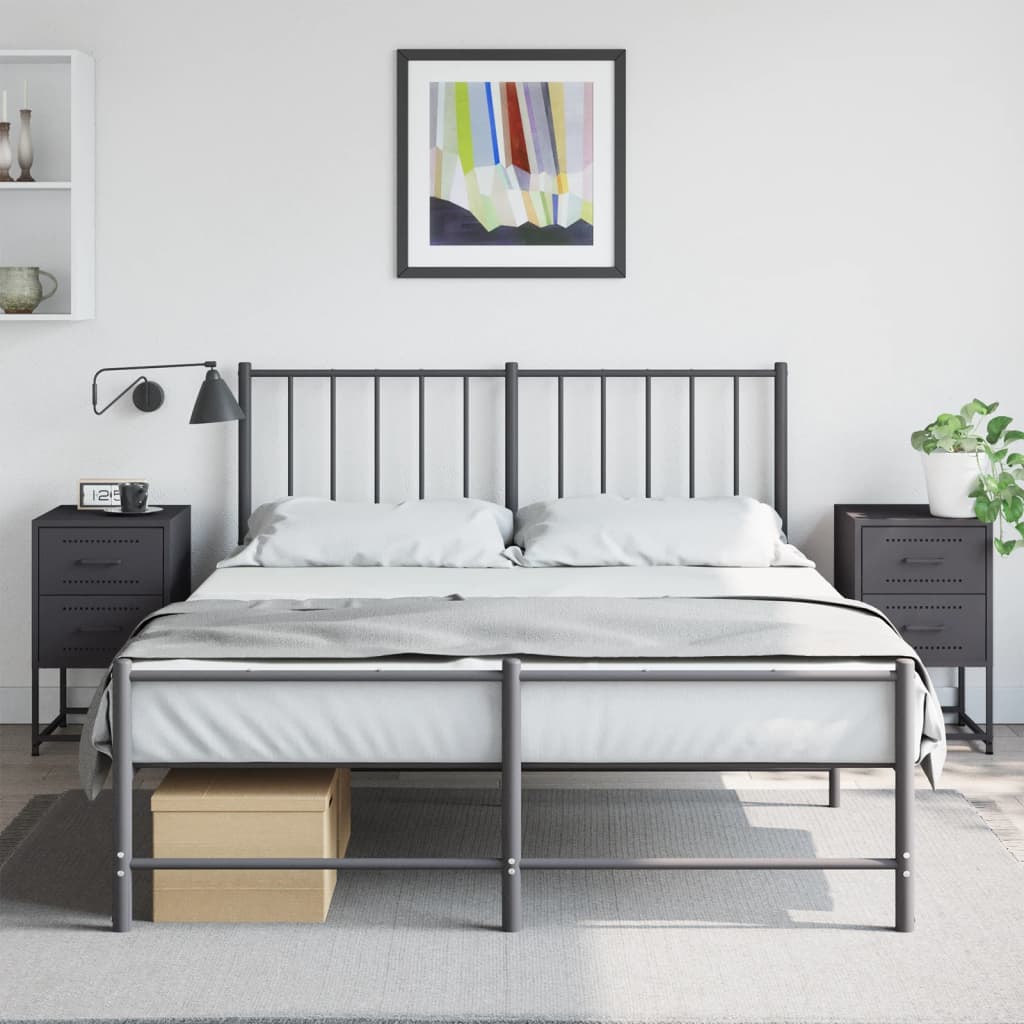 vidaXL Noptiere, 2 buc., negru, 36x39x60,5 cm, oțel vidaXL Noptiere, 2 buc., negru, 36x39x60,5 cm, oțel