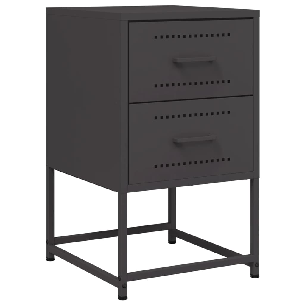 vidaXL Noptiere, 2 buc., negru, 36x39x60,5 cm, oțel vidaXL Noptiere, 2 buc., negru, 36x39x60,5 cm, oțel