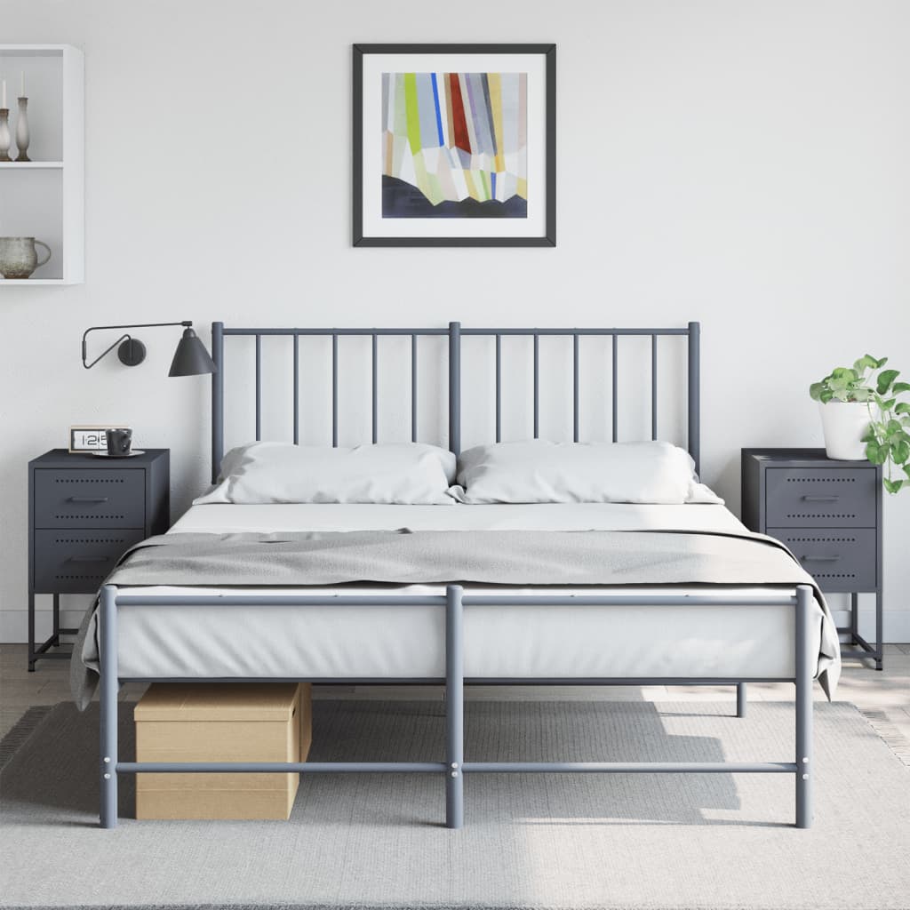 vidaXL Noptiere, 2 buc., antracit, 36x39x60,5 cm, oțel vidaXL Noptiere, 2 buc., antracit, 36x39x60,5 cm, oțel