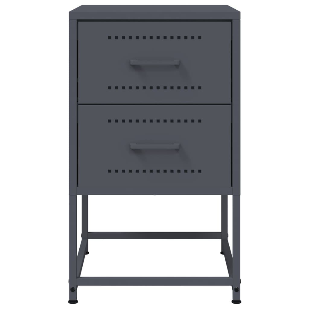 vidaXL Noptiere, 2 buc., antracit, 36x39x60,5 cm, oțel vidaXL Noptiere, 2 buc., antracit, 36x39x60,5 cm, oțel