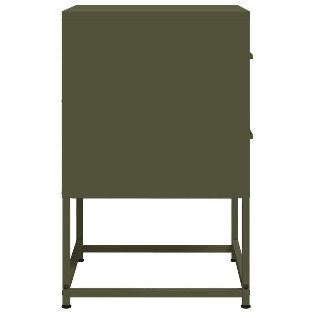 vidaXL Noptiere, 2 buc., verde olive, 36x39x60,5 cm, oțel vidaXL Noptiere, 2 buc., verde olive, 36x39x60,5 cm, oțel