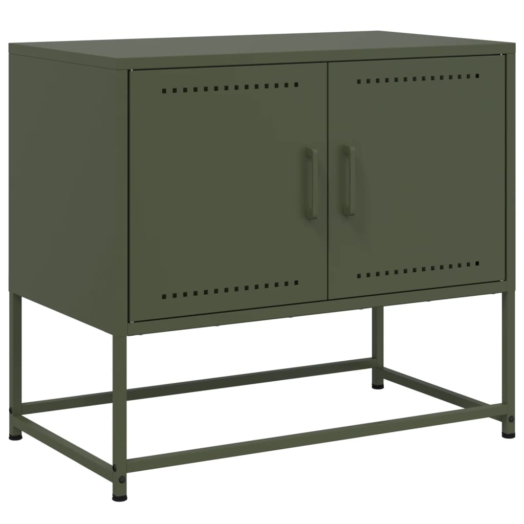 vidaXL Dulap TV, verde măsliniu, 68,5x39x60,5 cm, oțel vidaXL Dulap TV, verde măsliniu, 68,5x39x60,5 cm, oțel