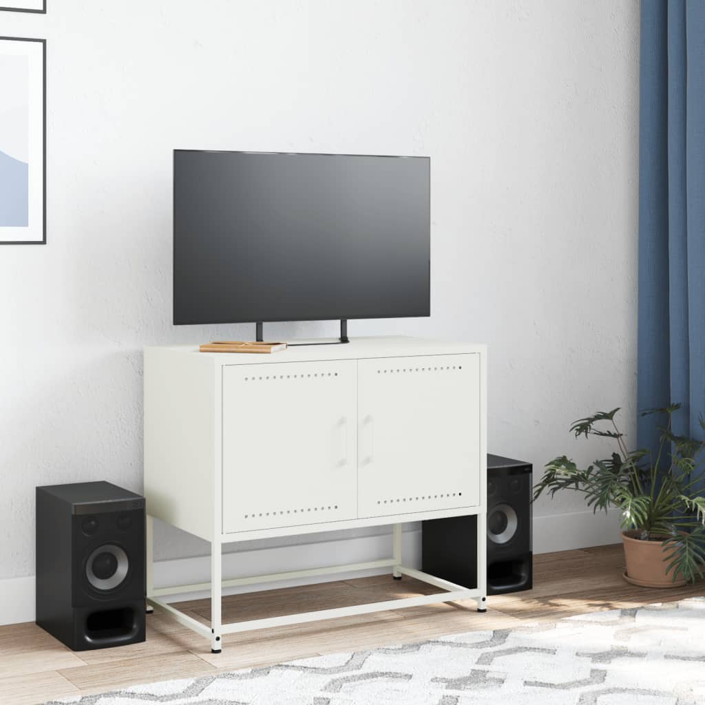 vidaXL Dulap TV, alb, 68,5x39x60,5 cm, oțel vidaXL Dulap TV, alb, 68,5x39x60,5 cm, oțel