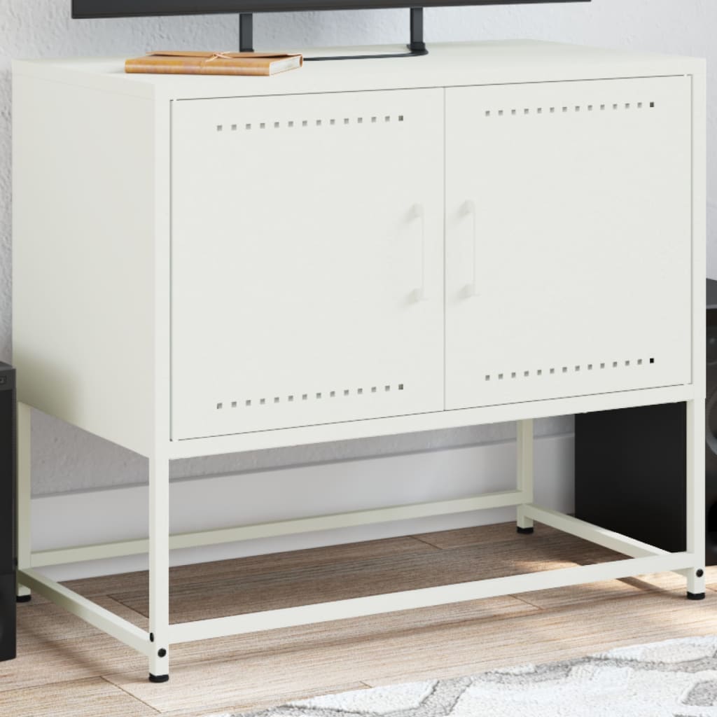 vidaXL Dulap TV, alb, 68,5x39x60,5 cm, oțel vidaXL Dulap TV, alb, 68,5x39x60,5 cm, oțel